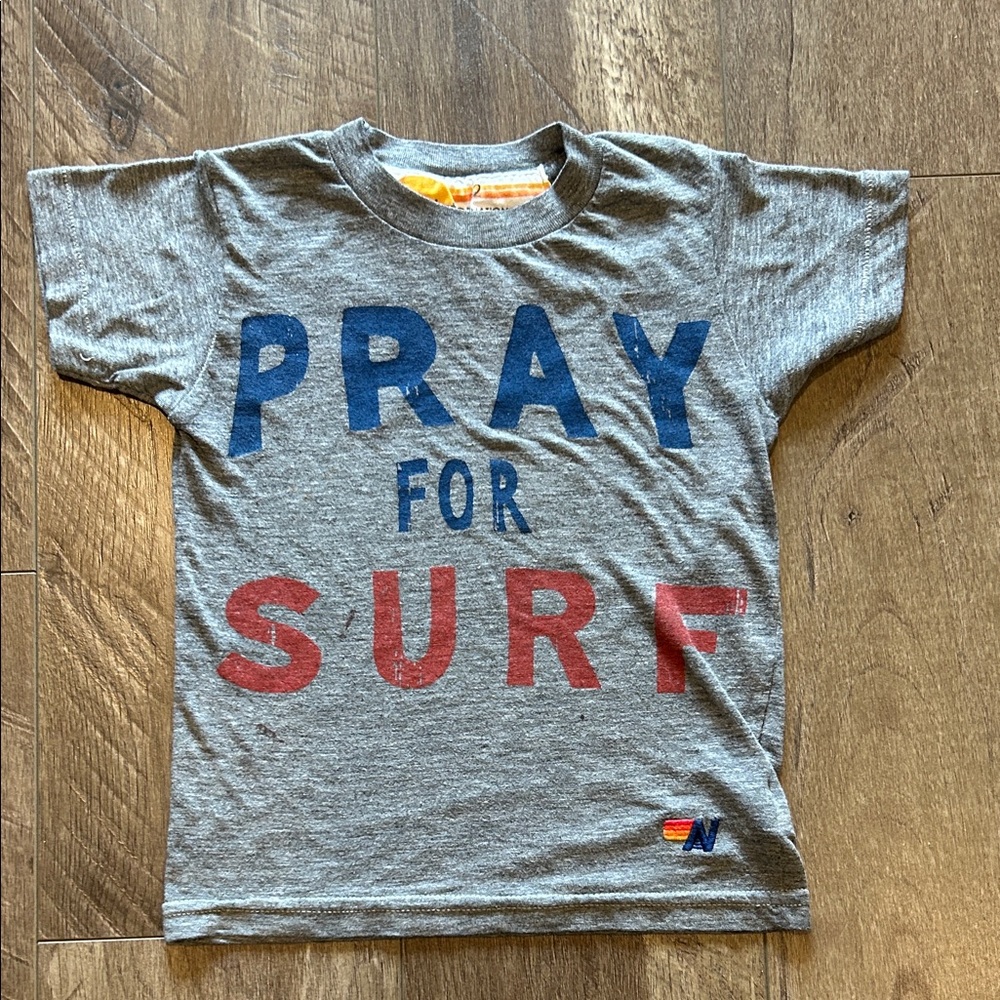 AVIATOR NATION "PRAY FOR SURF" TODDLER TEE SIZE 2 **FLAWED